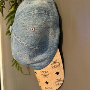 Blue Denim Cap with MCM Logo Brim